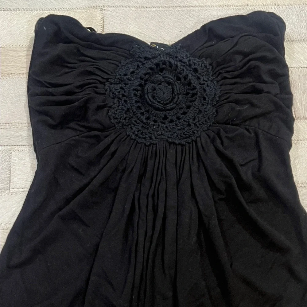 Sky Black Strapless toowith Crochet Detail - Picture 2 of 7